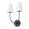 Z-Lite Shannon Wall Sconce, 2-Light, 12.75 In.W x 7.25 In.L x 17 In.H, Matte Black/white 3040-2S-MB - alternate 4